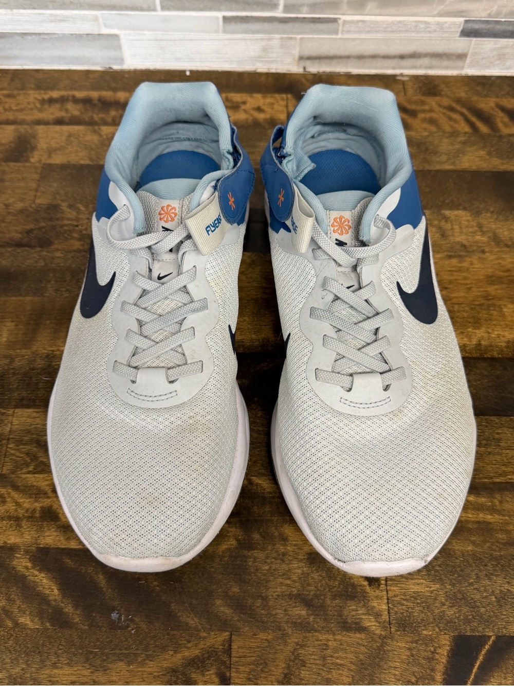 Nike Light Gray & Sky Blue Slip-On Running Shoes